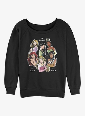 Disney Tangled Be Brave Kind Bold Girls Slouchy Sweatshirt