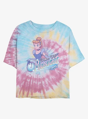 Disney Cinderella Anime Style Dance Til Midnight Girls Tie-Dye Crop T-Shirt
