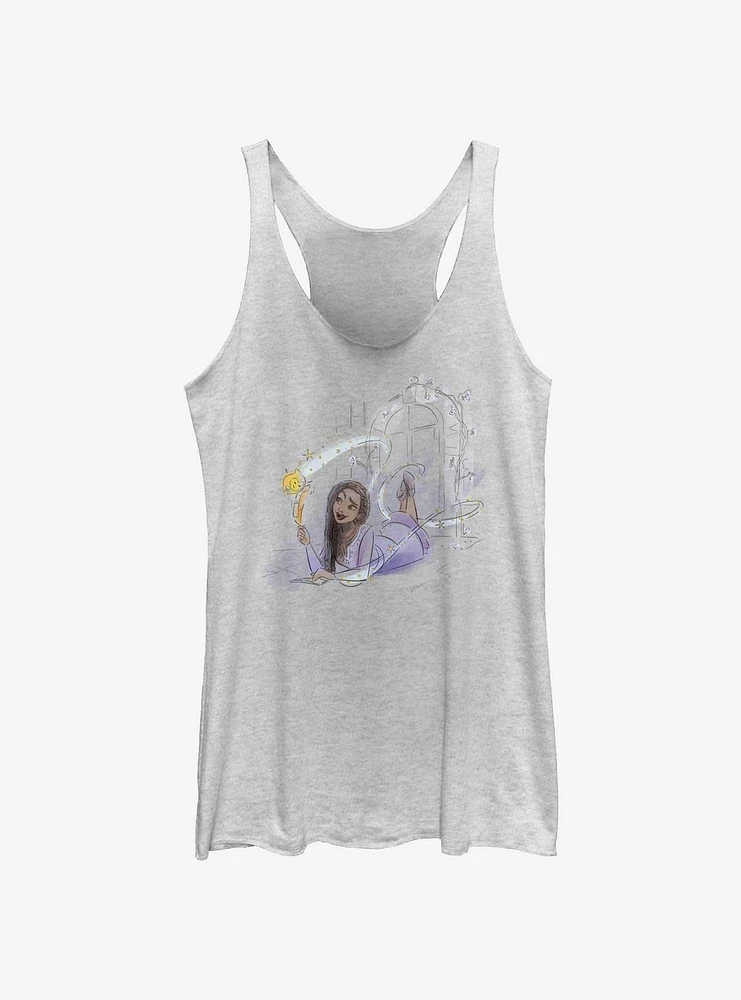 Disney Wish Watercolor Asha and Star Girls Tank