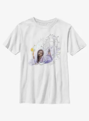 Disney Wish Watercolor Asha and Star Youth T-Shirt