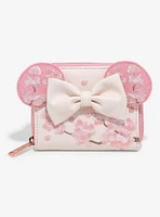 Loungefly Disney Minnie Mouse Cherry Blossom Ears Small Zip Wallet- BoxLunch Exclusive