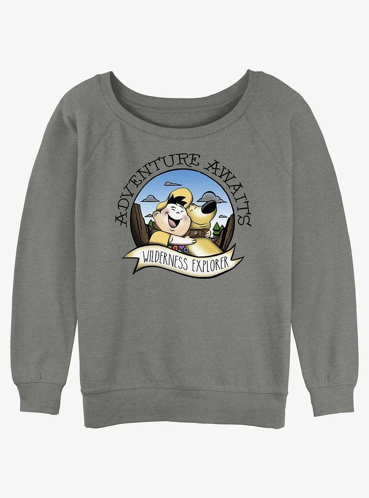 Disney Pixar Up Russell and Dug Wilderness Explorer Girls Slouchy Sweatshirt