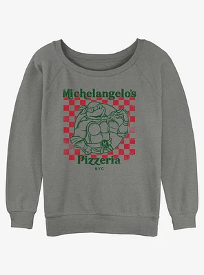 Teenage Mutant Ninja Turtles Mikey's Pizza Girls Slouchy Sweatshirt