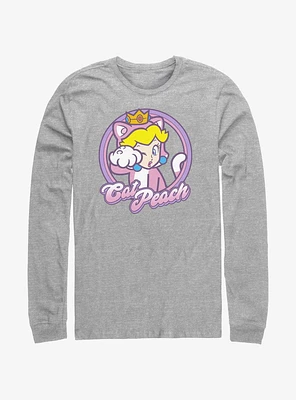 Mario Cat Princess Peach Long-Sleeve T-Shirt
