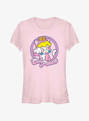 Mario Cat Princess Peach Girls T-Shirt