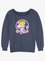 Mario Cat Princess Peach Girls Slouchy Sweatshirt