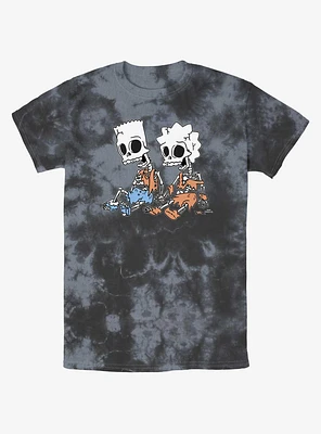 The Simpsons Skeleton Bart And Lisa Tie-Dye T-Shirt
