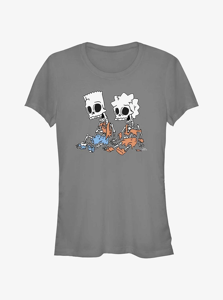 The Simpsons Skeleton Bart And Lisa Girls T-Shirt