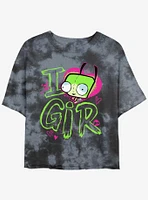 Invader ZIM Love GIR Girls Tie-Dye Crop T-Shirt