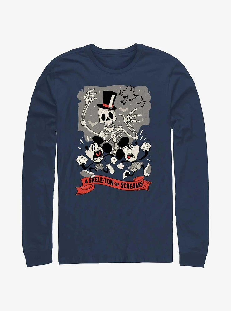 Disney Mickey Mouse A Skele-Ton of Screams Long-Sleeve T-Shirt