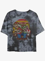 Nintendo Zelda Mario And Friends Girls Tie-Dye Crop T-Shirt