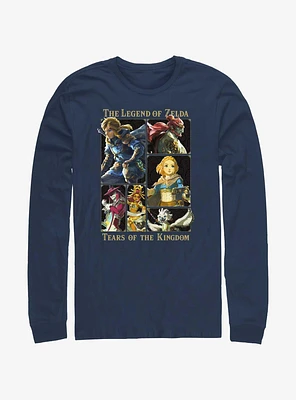 Nintendo Zelda Tears of the Kingdom Character Lineup Long-Sleeve T-Shirt