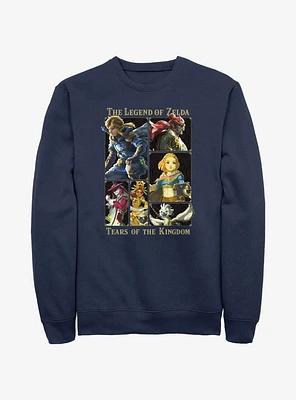 Nintendo Zelda Tears of the Kingdom Character Lineup Sweatshirt