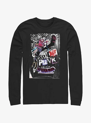 Marvel Spider-Man Across The Spider-Verse Spider-Punk Poster Long-Sleeve T-Shirt