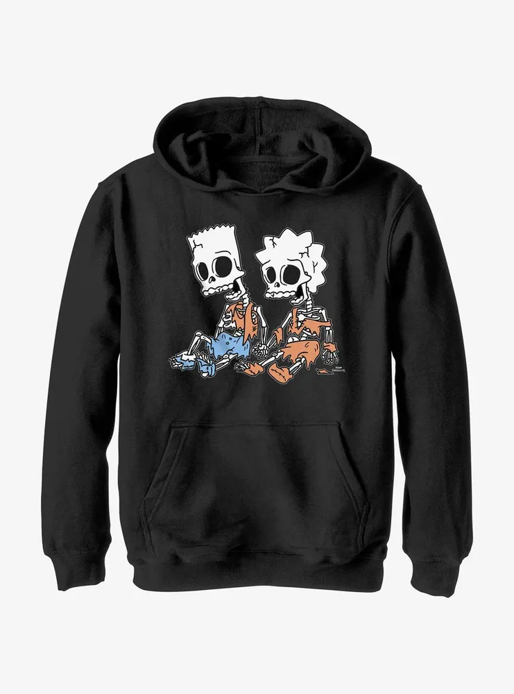 The Simpsons Skeleton Bart And Lisa Youth Hoodie