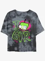 Invader ZIM Love GIR Womens Tie-Dye Crop T-Shirt