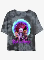 Rick and Morty Magic Portal Womens Tie-Dye Crop T-Shirt