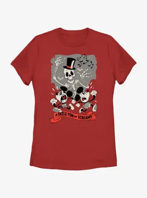 Disney Mickey Mouse A Skele-Ton of Screams Womens T-Shirt