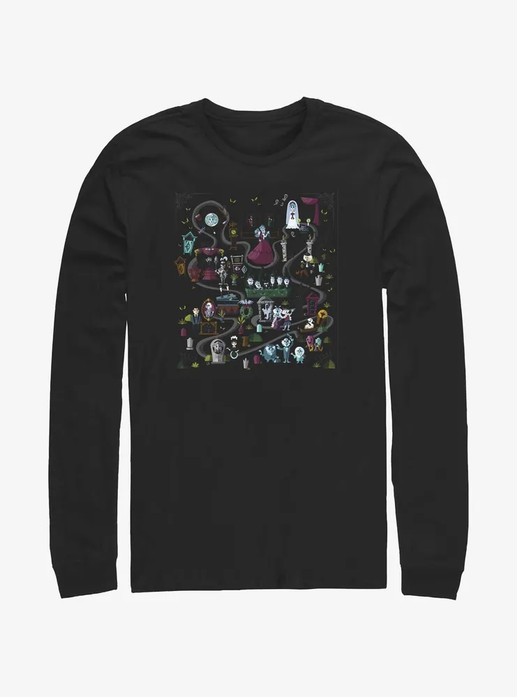 Disney The Haunted Mansion Map Long-Sleeve T-Shirt