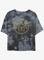 Zelda Hyrule Crest Womens Tie-Dye Crop T-Shirt