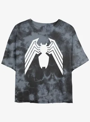 Marvel Spider-Man Venom Icon Womens Tie-Dye Crop T-Shirt