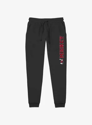 Disney Mickey Mouse Plaid Logo Jogger Sweatpants