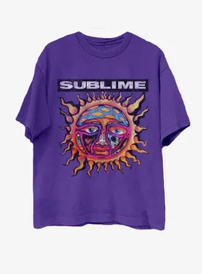 Sublime Logo Purple Boyfriend Fit Girls T-Shirt