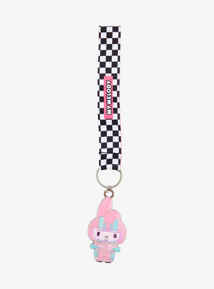 Sanrio My Melody Racing Suit Wristlet Strap Keychain