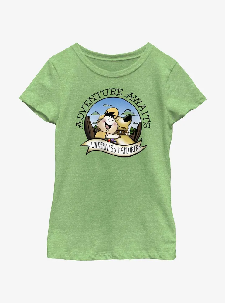 Disney Pixar Up Russell and Dug Wilderness Explorer Youth Girls T-Shirt