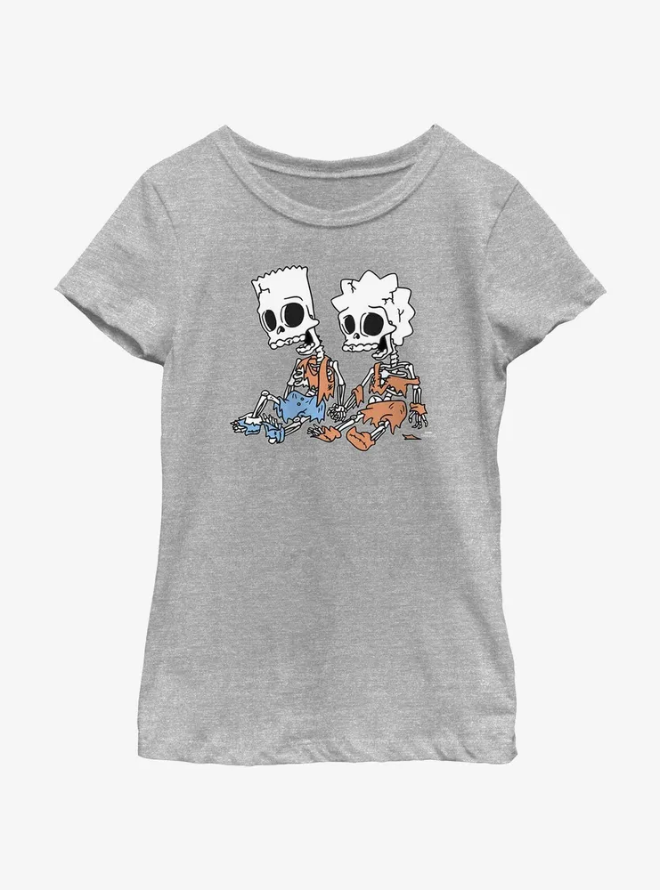 The Simpsons Skeleton Bart And Lisa Youth Girls T-Shirt