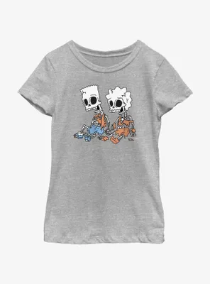 The Simpsons Skeleton Bart And Lisa Youth Girls T-Shirt