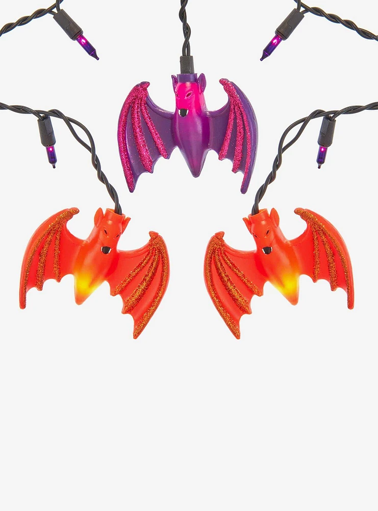 Purple and Orange Bat Icicle Light Set