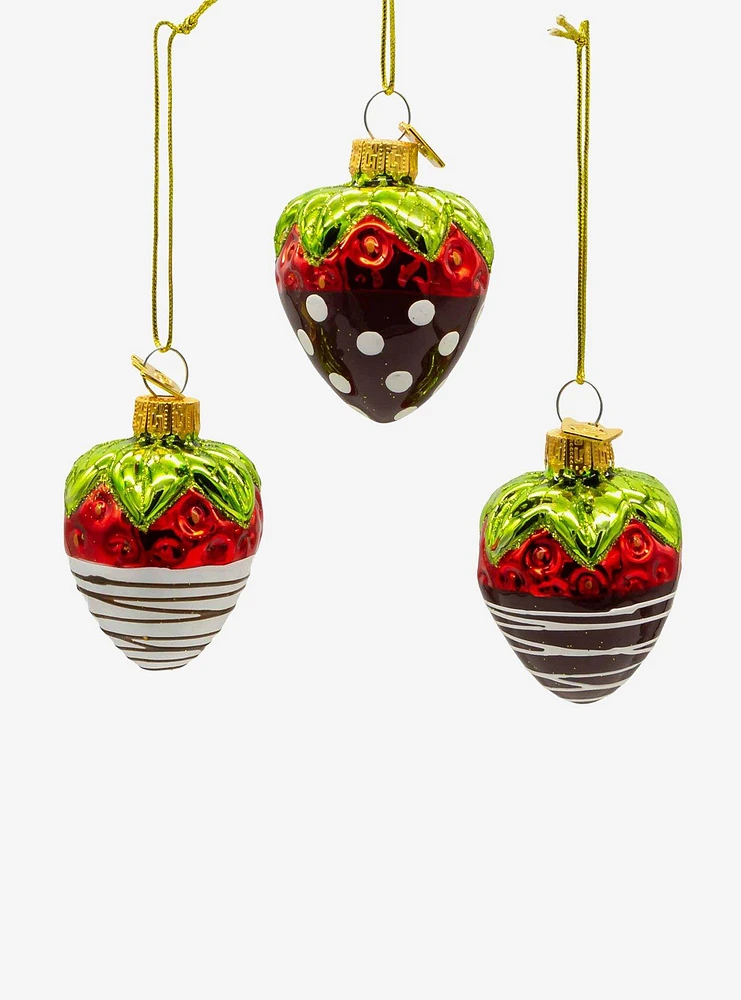 Chocolate Strawberry Noble Gems Glass Ornaments