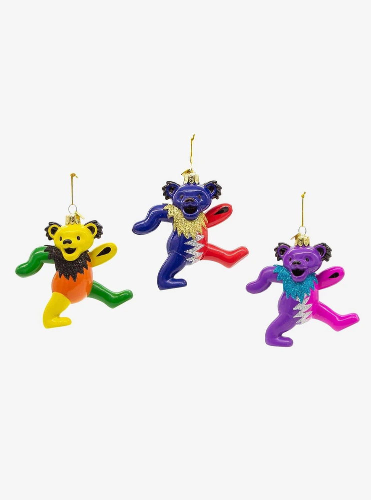 Grateful Dead Noble Gems Glass Bear Ornament Set