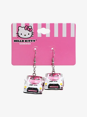 Hello Kitty Race Car Drop Earrings Hot Topic Exclusive