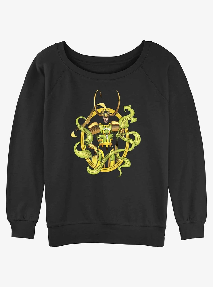 Marvel Loki Power Pose Girls Slouchy Sweatshirt