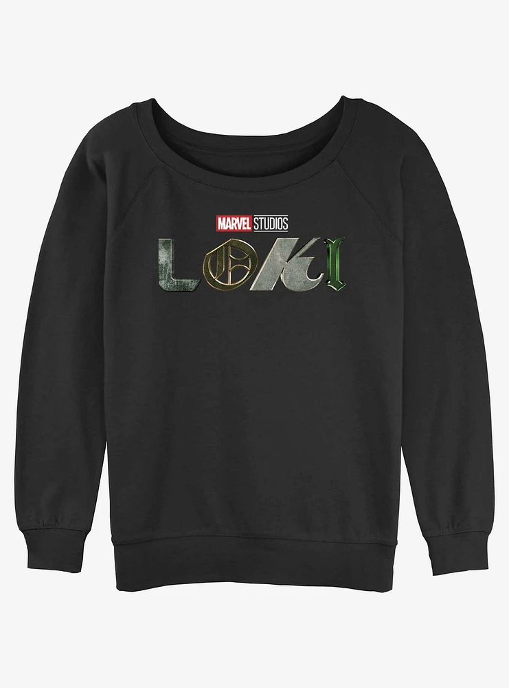 Marvel Loki Logo Girls Slouchy Sweatshirt