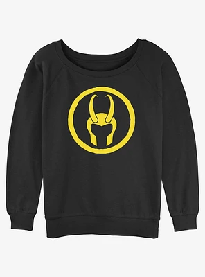 Marvel Loki Helmet Girls Slouchy Sweatshirt