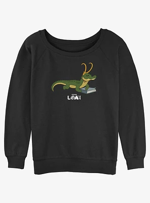 Marvel Loki Alligator Hero Girls Slouchy Sweatshirt