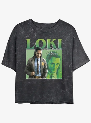 Marvel Loki TVA Girls Mineral Wash Crop T-Shirt