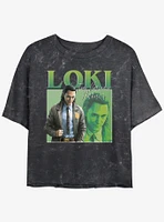 Marvel Loki TVA Girls Mineral Wash Crop T-Shirt
