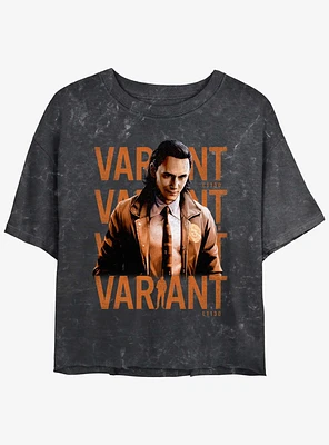 Marvel Loki Variant Poster Girls Mineral Wash Crop T-Shirt