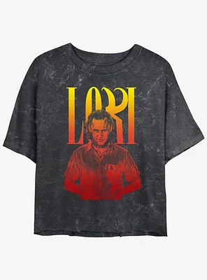 Marvel Loki Hella Girls Mineral Wash Crop T-Shirt