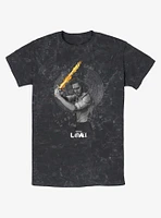Marvel Loki Laevateinn Flaming Sword Mineral Wash T-Shirt