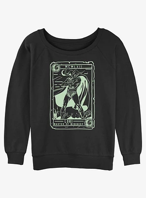 Marvel Loki Collector Card Girls Slouchy Sweatshirt