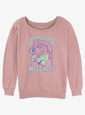 Marvel Loki Master Of Mischief Girls Slouchy Sweatshirt
