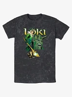 Marvel Loki Mischievous Grin Mineral Wash T-Shirt