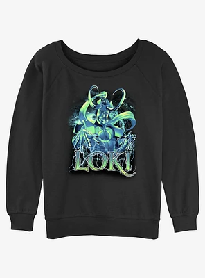 Marvel Loki Lightning Girls Slouchy Sweatshirt