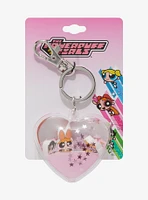 The Powerpuff Girls Glitter 3D Floating Heart Keychain