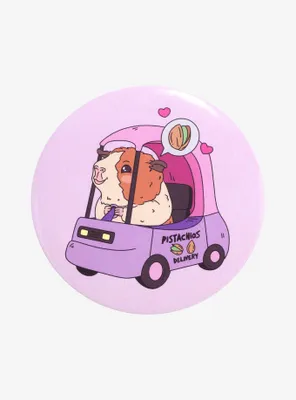 Hamster Pistachio Delivery 3 Inch Button